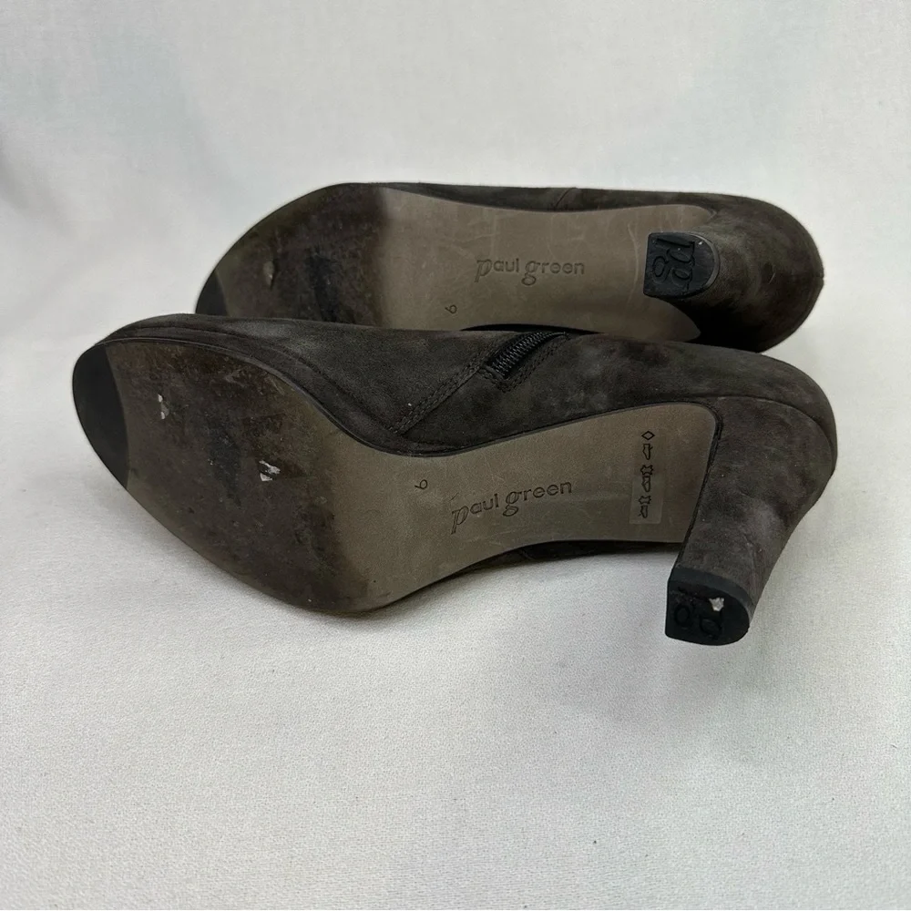 Paul Green Suede Ankle Bootie Charcoal Gray 8.5